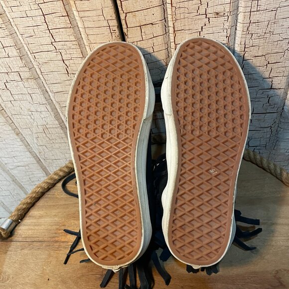 Vans SK8-Hi Moc suede Fringe shoes black 8.5 - Picture 4 of 5